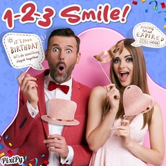 Premium Birthday Photo Booth Props Kit 27 White & Rose Gold Party Decorations n