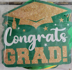 98 PIECES GRADUATION PARTY DECORATIONS CARDBOARD WITH GREEN AND YELLOW FOILS