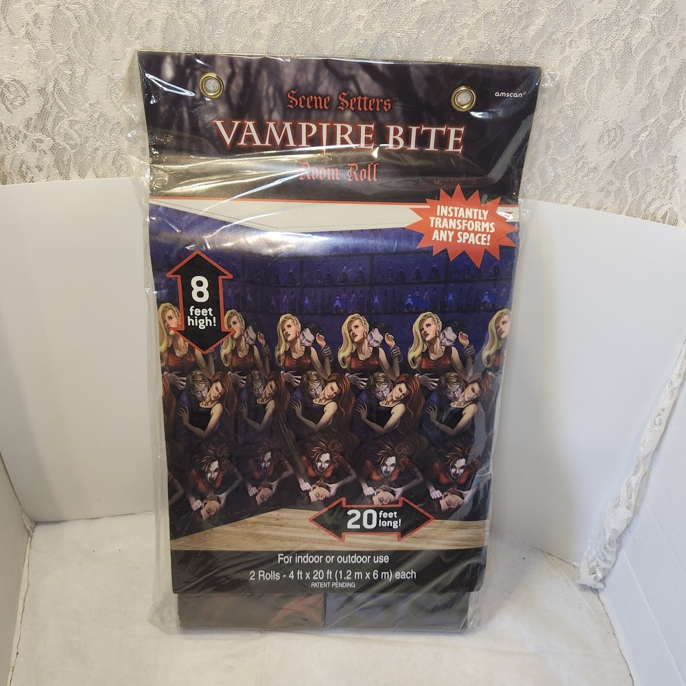 Vampire Bite Room Scene Setter Room Roll Halloween Party Backdrop Decoration