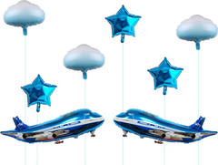 31Inch Large Airplane Blue Party Decoration Airplane Balloon Birthday Party Supp