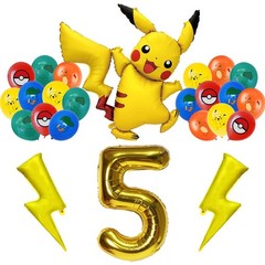 Pikachu Birthday Party Ballon Age 3 to 9 Number Ballons Pokemon Cartoon Children