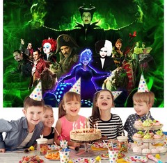 Villains Party Supplies Backdrop Banner Birthday Gift Theme Party