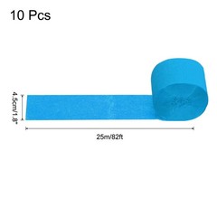 10 Rolls Crepe Paper Streamers 820Ft Sky Blue