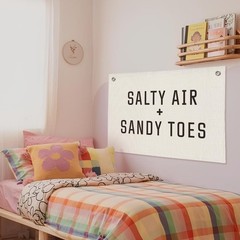 Beach Decor, Funny Summer Ocean Coastal Surf Banner, Salty Sandy Toes Banner …