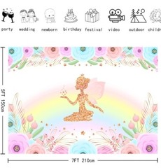 Golden Fairy Princess 7×5 Birthday Party Banner – Girls Party – New