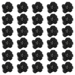30Pcs 2″ Chiffon Flowers with Rhinestone Pearl Sewing Fabric Flowers, Black