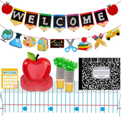 171 Pcs Back to School Decorations Party Supplies for Classroom, 9″ Plates | Ser