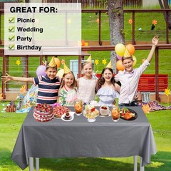 Silver Color Cut-to-Fit Easy Table Cover 100-Ft x 40″W Disposable Plastic #290
