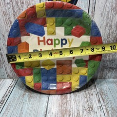 194 Pc.Building Block Table Ware And Backdrop.NIB.Ships Within 24 Hours.Vibrant