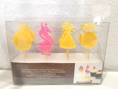 Papyrus Cupcake Picks Set Pineapple, Flamingo, Palm Tree – 12 Pieces – New