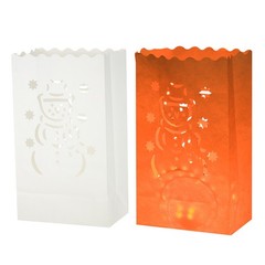 White Paper Luminary Bags, 10 Pcs Santa Claus Flame Resistant Candle Bags
