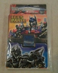 Design Ware TRANSFORMERS Birthday Lot 1 Banner, 8 Invitations & 8 Gift bags NWT
