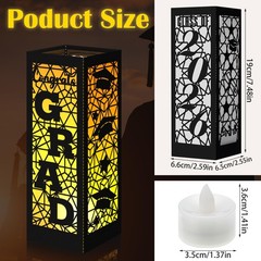 6 PCS Class of 2026 Graduation Lantern Boxes LED Candles Table Decor