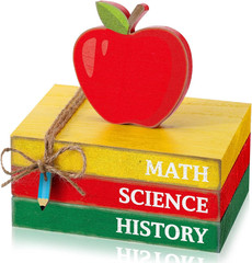 4 Pcs Back to School Table Decor Apple Prop Book Pencil Classroom Decor First Da