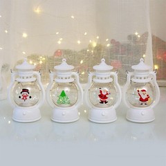 4Pcs LED Electronic Candle Christmas Decoration Santa Snowman Portable Oil Lamp