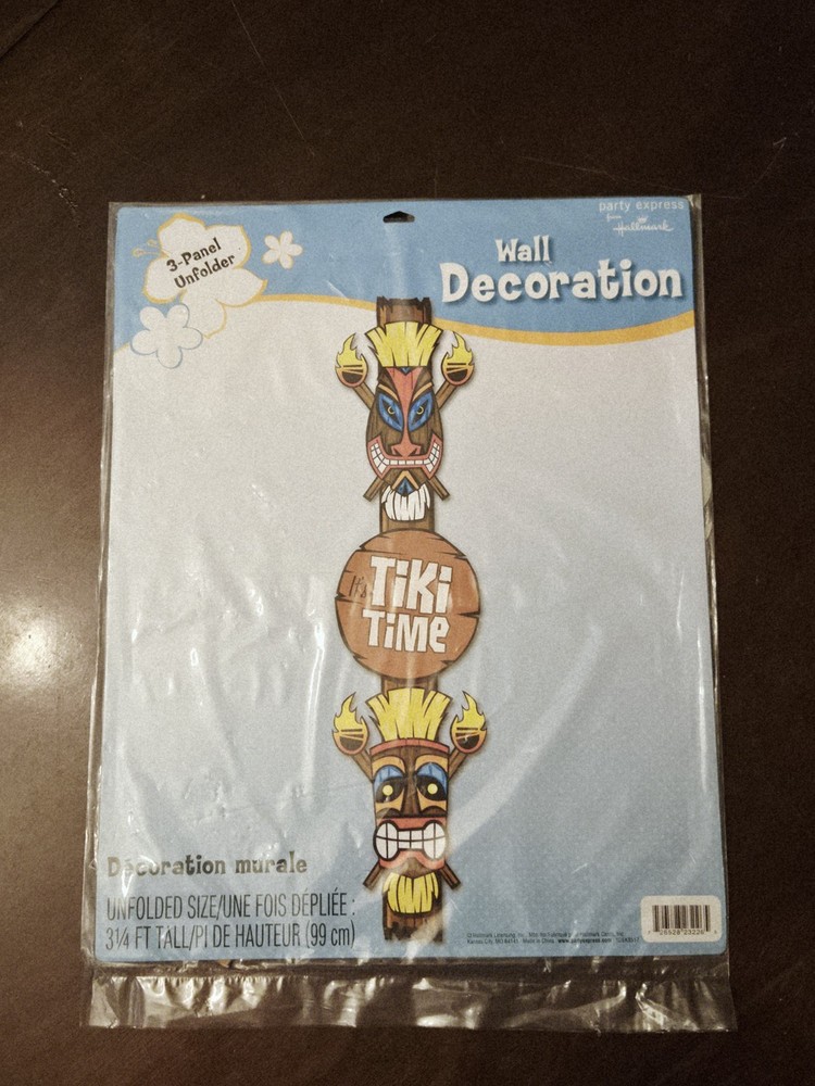 It’s Tiki Time 3-Panel Unfolder Wall Decoration by Hallmark, 3¼ Ft Tall Unfolded