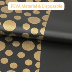 4 Pack Disposable Plastic Tablecloths, Table Runner Set Plastic Rectangle Black