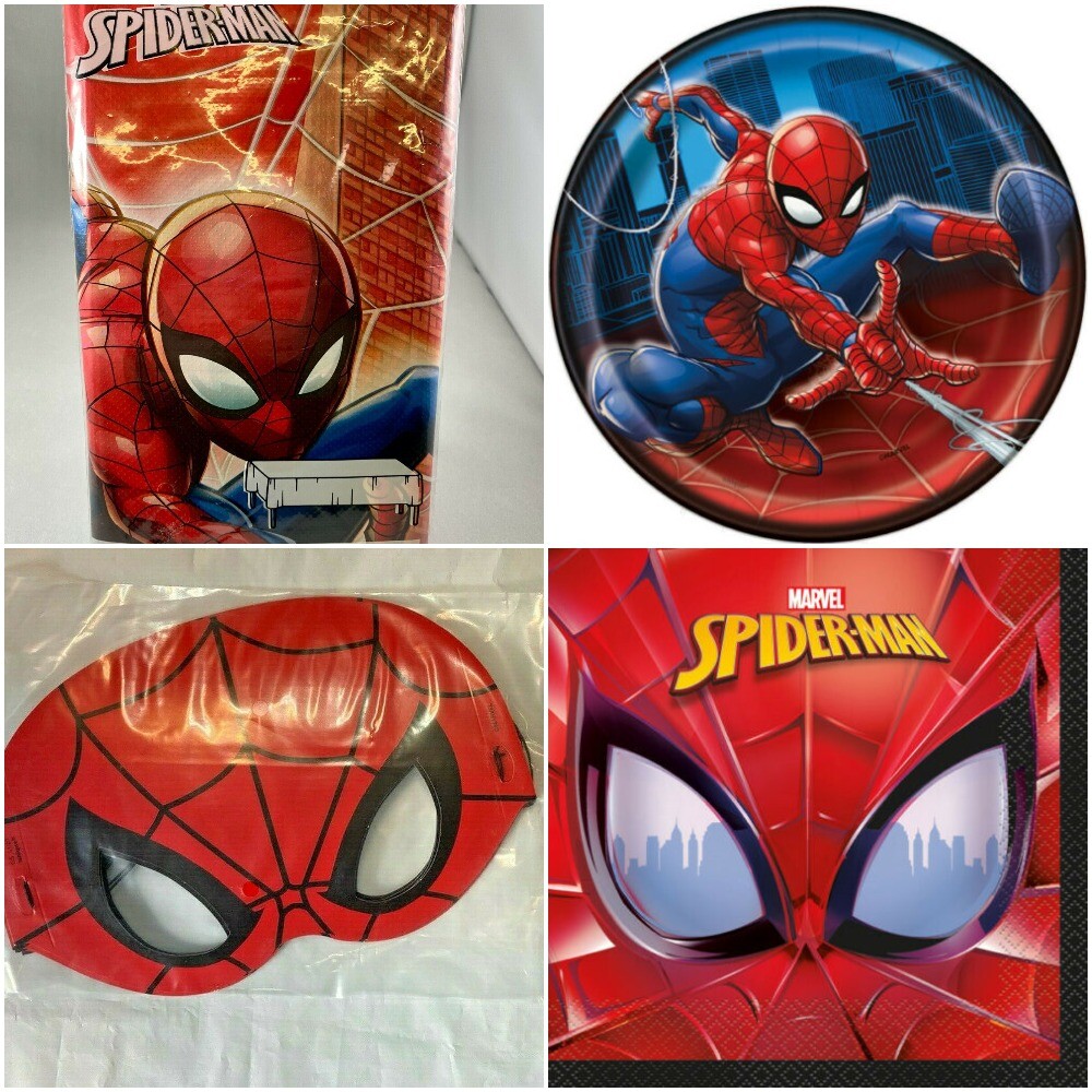 Spider Man Spiderman Birthday Party Supplies Plates Table Cover Napkins New