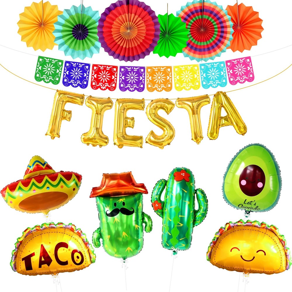 , Fiesta Party Decorations – 20 Pcs Mexican Party Decoration Kit with Taco Ba…