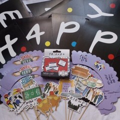 Friends Themed Party Decorations Birthday Trivia Game Cupcake Topper Banner Set