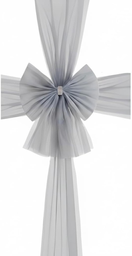 Grey Christmas Door Bow 20″ LED Lights Holiday Home Xmas Gift Decoration
