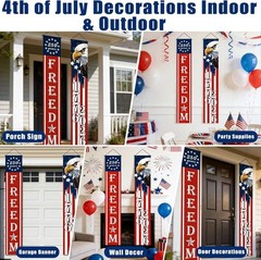 4-Piece Patriotic Flag Banners – Perfect for 250th Independence Day Celebration