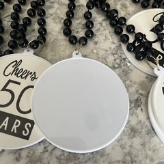 Cheers To 50 Years Black Beaded Necklace 12pc Birthday Anniversary Or Milestone