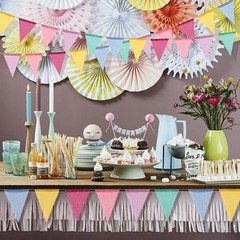 60 Flags Imitated Burlap Pennant Banner – Multicolor Fabric Triangle Rainbow …