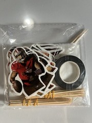 Football Theme banner and cup cake toppers, Multicolor Paper & Plastic