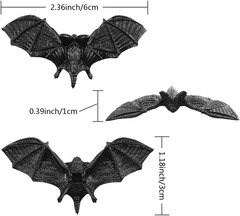 Black Bats Halloween Decoration Mini 3D Plastic Bat Party Artificial Bats for Cr