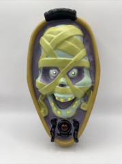 Halloween Mummy Skeleton Head Light Up Eyes Wall Hanging See Description H2