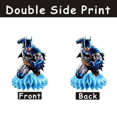 8Pcs Bat Hero Table Centerpiece Birthday Party Supplies Double Side Table Dec…