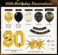 114pcs 80th Birthday Decorations for Men, 80th Birthday Decorations with 80th…