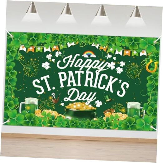 St. Patrick’s Day Decorations St Patricks Day Banner Large Size Clover St Green