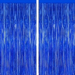 Versatile Navy Blue Tinsel Backdrops: 2 PCS, 3.28 FT x 7.05 FT for All Parties