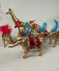 Gold Circus Animals Elephant Cake Topper