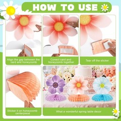 9 PCS Spring Flower Centerpieces Honeycomb Birthday Party Decorations Girls