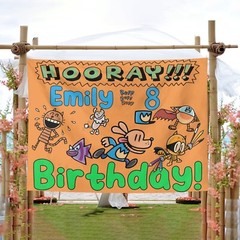 Personalize Dogman Birthday Party Banner Poster Gift, Dog Man Party Supplies