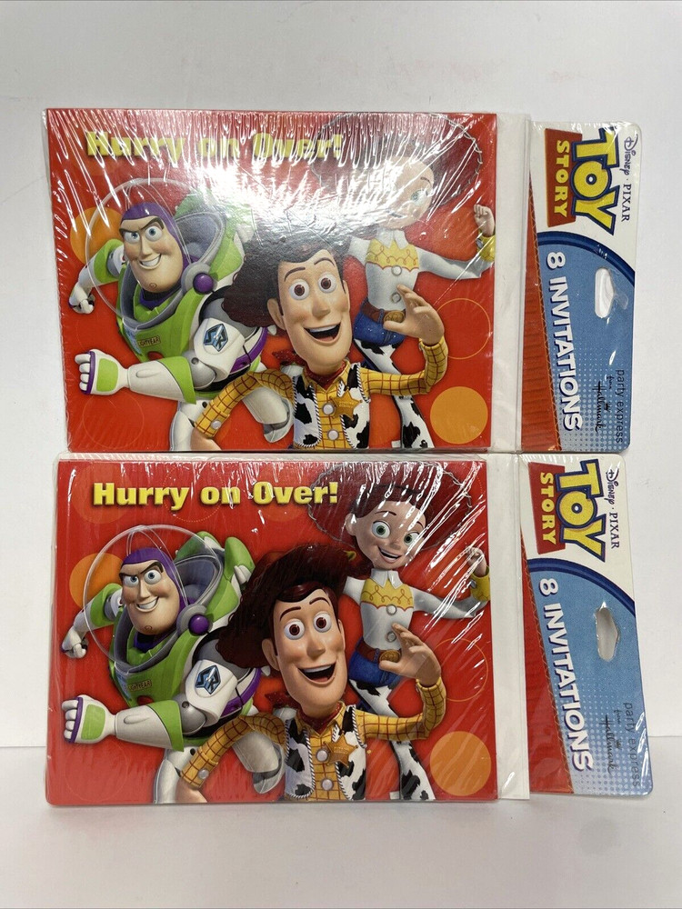 Disney Pixar Toy Story Party Invitations Buzz Jessie Woody Hurry on Over
