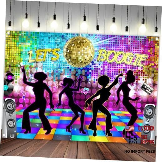 Disco Backdrop 7 x 5 ft Retro Glow Party 70s 80s 90s Theme Stage 7x5ft Multi
