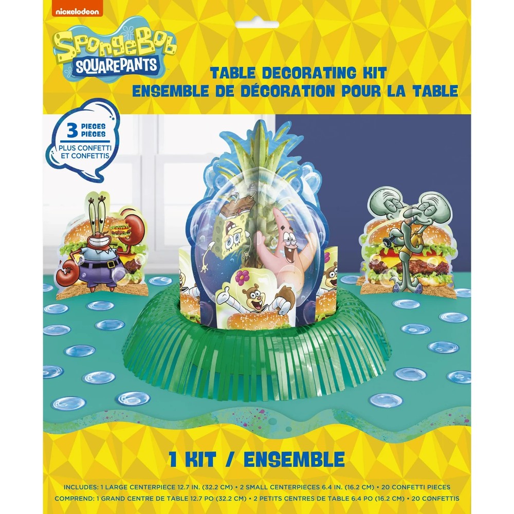SpongeBob SquarePants Party Table Decorating Kit w/3 Centerpieces & Confetti