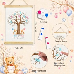 Gender Prediction Finger/ Thumbprint Tree, Blue or Pink Baby Shower Game NEW