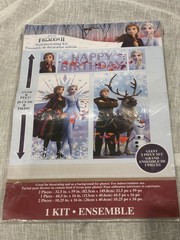 Disney FROZEN 2 Scene Setter HAPPY BIRTHDAY wall poster backdrop Anna Elsa NEW