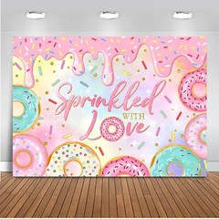 Sprinkled with Love Donut Backdrop Donut Boy Baby Sprinkle Background Donut G…