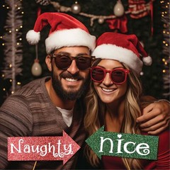 Christmas Photo Booth Props 41-pc Kit 8×10-Inch Sign Holiday Photobooth Prop