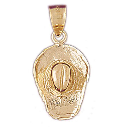 3D Cowboy’s Hat Charm Pendant 14k Gold (2.7 Grams)