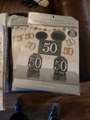 50th Birthday Decoration Kit Unisex Black Gold