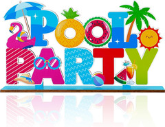 Pool Party Decorations Wood Table Centerpieces 11.81″ X 6.37″ Summer Pool Party