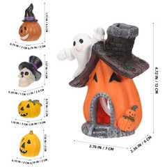 5PCS Fish Tank Decor Halloween Betta Holiday Decorations Pumpkin House