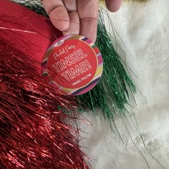 Packed Party Metallic Tinsel Fringe Decoration Red Green Gold Pink 14×14 New